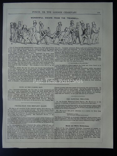 Policía y orden público de Londres ESCAPE DE LA CINTA DE CORRER estampado victoriano original de 1847 - Imagen 2 de 2