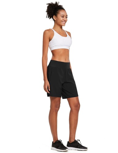 Womens' 7" Long Running Athletic Shorts Back Zipper Pocket Workout Gym Shorts... - Picture 5 of 6