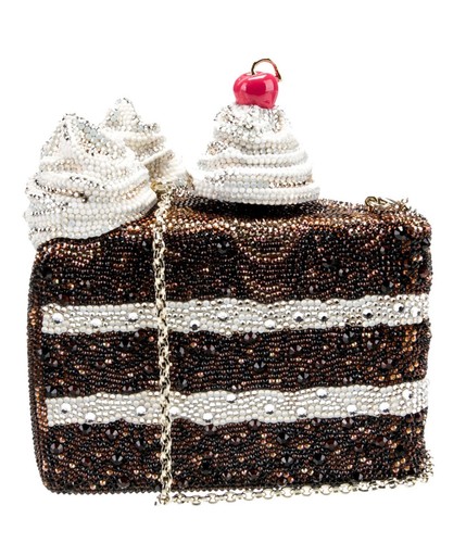 Judith Leiber Abendtasche Schokolade Hochzeitstorte Scheibe Kristall Minaudière - Bild 3 von 9