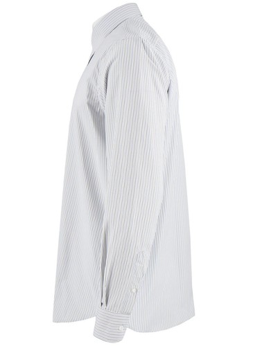1940s Spearpoint Collar Shirt - Grey & Blue Windsor Stripe Retro - Tab Collar - Picture 3 of 5