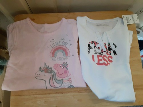 TWO-Girls T-Shirts Peppa Pig & Ideology Size 4T NEW WITH TAGS