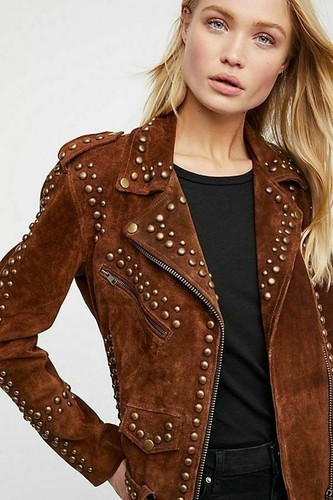 Women Western Suede Leather Jacket Free 
