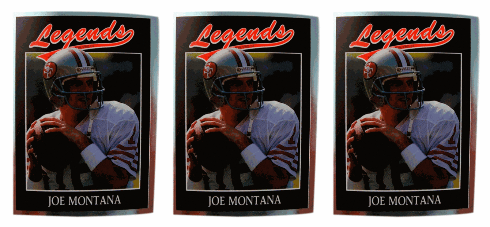 (3) 1991 Legends #7 Joe Montana Football Card Lot San Francisco 49'ers