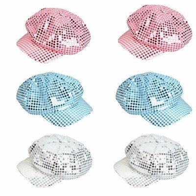 sequin newsboy cap