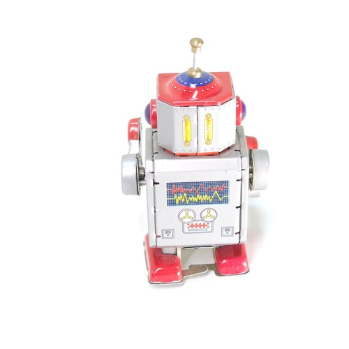BLECHSPIELZEUG ROBOTER MS406 Staffelei 4 Zoll zum Aufziehen Gehen Retro-Stil - Vintage - Bild 2 von 4