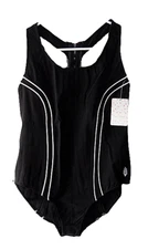 Free People Size M Black Zip Back Delta Bodysuit  