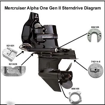 铝阳极套件适用于 Mercruiser Alpha 1 代 2 军用级全新 — 第 2/4 张图片