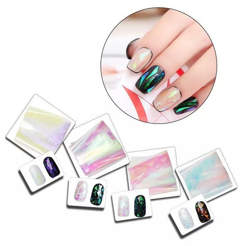 BROKEN GLASS NAIL FOIL 6 Colours NAILS EFFECT Stickers Shattered Angel Paper UK - Picture 7 of 19