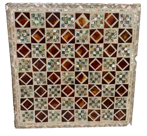 Handmade, Wood Chess Board, Game Board, Unique Board, Mother of Pearl Inlay 17" - Picture 10 of 15