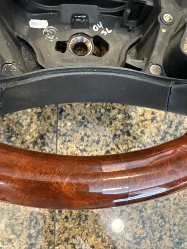 2004 Mercedes R230 SL500 SL55 SL600 Steering Wheel Burled Walnut Wood Black - Bild 5 von 24