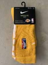 NIKE X NBA ELITE CREW LA LOS ANGELES LAKERS SOCKS SX7879 728 KOBE LORE M 6-8