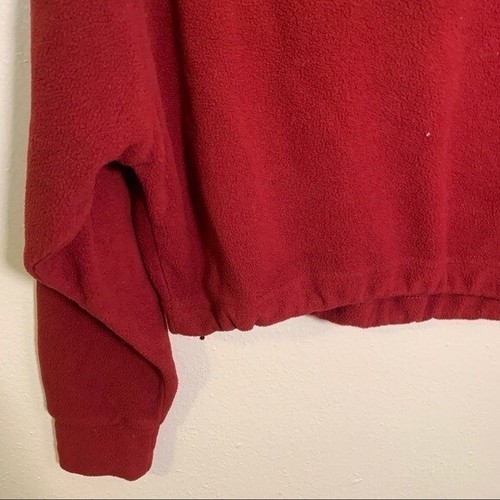 Primark Women's Size XS 2/4 Cropped Fleece Sweatshirt Red Mock Neck Long Sleeve - Picture 5 of 10