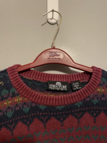 Vintage Structure Cosby Coogi Styled Pullover Crew Neck Sweater Size M (E283) - Picture 2 of 5