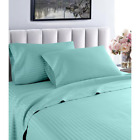 Deep Pocket Striped Sheet Set 600-Thread Count 100% Egyptian Cotton Twin Xl Aqua