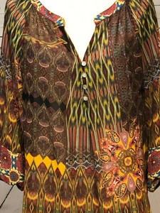Fig-and-Flower-Anthropologie-Peasant-Boho-Blouse-Large-Semi-Sheer-Floral-Paisley