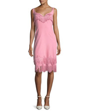 Marc Jacobs (Runway) Wide-Neck Fringe-Trim Sheath Dress Size 00 MSRP: $1,200.00