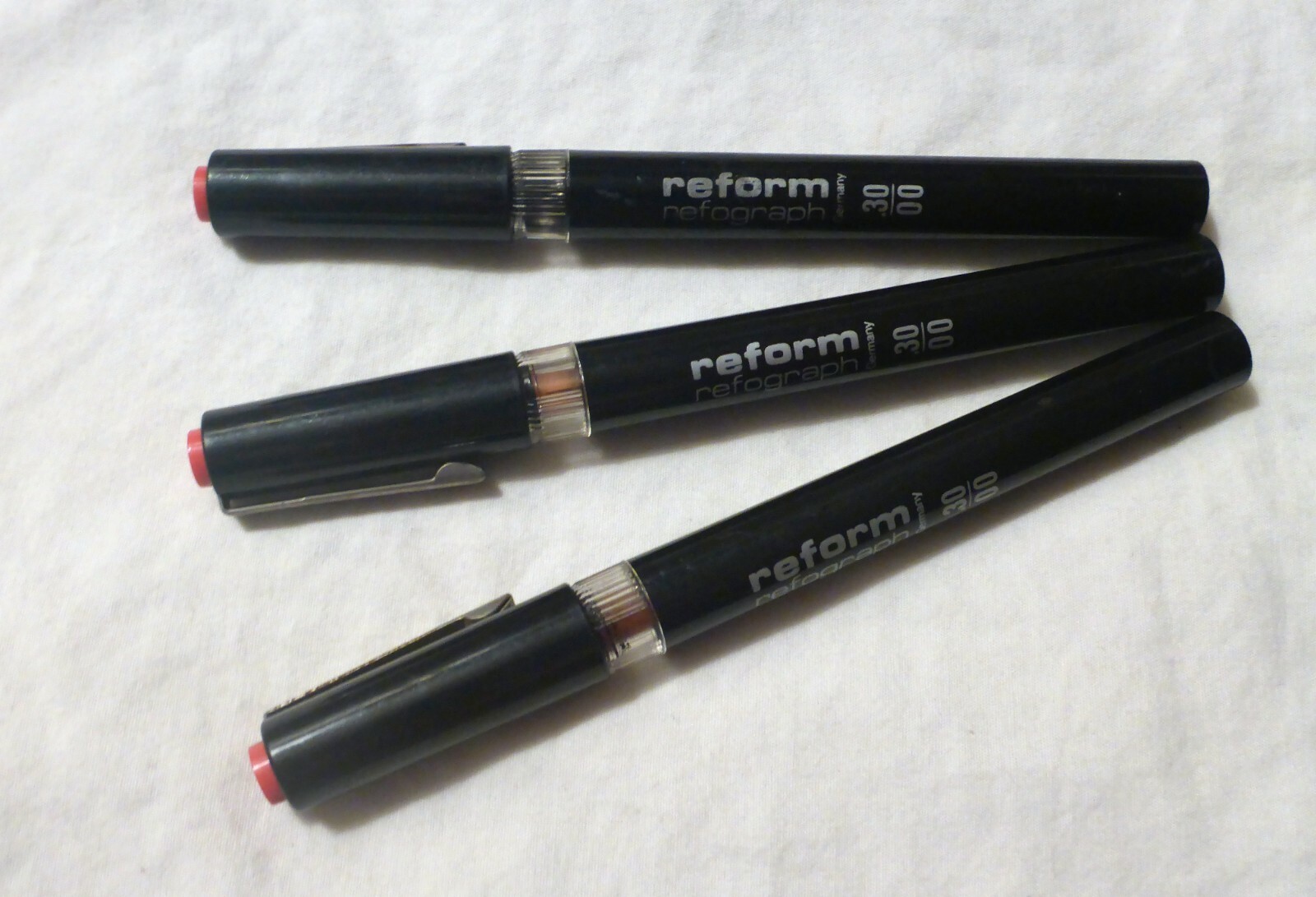 Lot of 3 preowned Alvin Reform Refograph 2 x 0 ( 00 ) Technical Pens