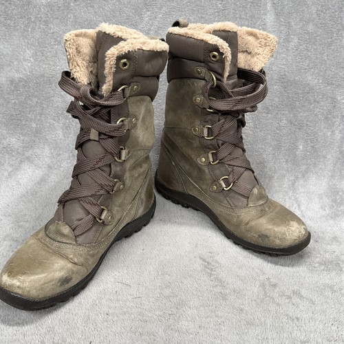 Timberland Snow Boots Womens 7.5 Mount Hope Brown Nubuck Leather Cordura - Picture 5 of 18