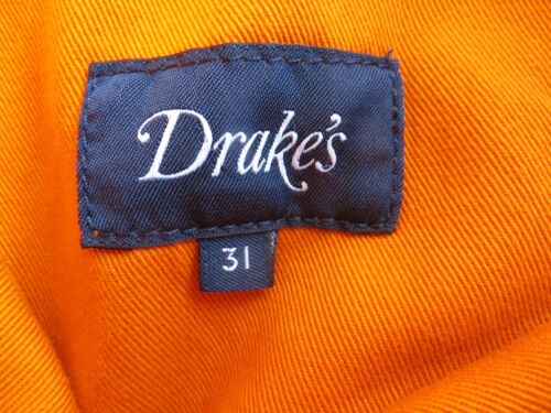 DRAKE'S ORANGE FATIGUE CORDUROY SHORTS SIZE 31 NEW WITH TAG - Picture 4 of 4
