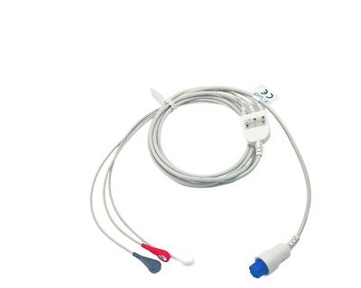 Datex Ohmeda ECG EKG Replacement Cable - 10 Pin 3 Lead Snap For Cardiocap 5 - Same Day Ship!