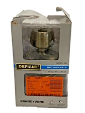 Defiant Brandywine Bed and Bath Door Knob Lock, Antique Brass Frinish