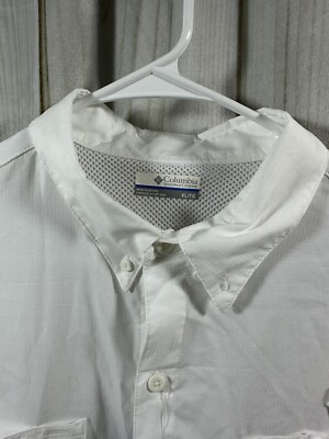 Chemise Columbia PFG Pêche Homme, Blanche, Taille XL, Protection UV (neuf, Défauts)