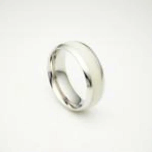 Anillo de Titanio Unisex Blanco Brilla en la Oscuridad Anillo Único Línea ¡Muy Bonito Aspecto! Foto 3 de 4