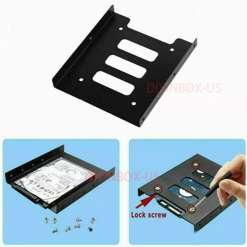 2.5 to 3.5 Bay SSD Metal Hard Drive HDD Mounting Bracket Adapter Holder  Bay