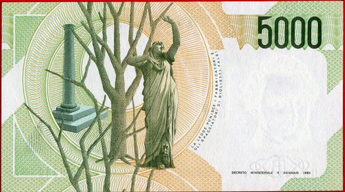 ITALIA ITALY - 5.000 5000 LIRE BELLINI 1996 - LETTERA D - P 111c - FDS / UNC - Imagen 3 de 3
