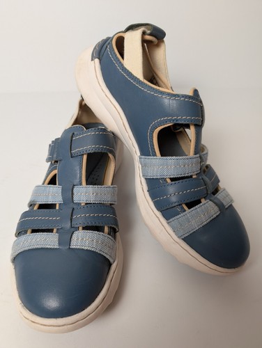 Clarks Collection Schuhe Fischer Leder Teagan Stretch Damen zweifarbig blau 8M