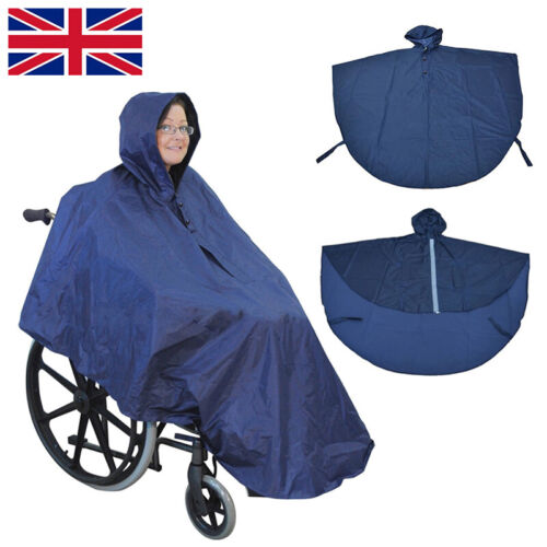 Wheelchair Waterproof Poncho Rain Cover With Hood Disability Aid Rain Mac Coat Q - Picture 10 of 11