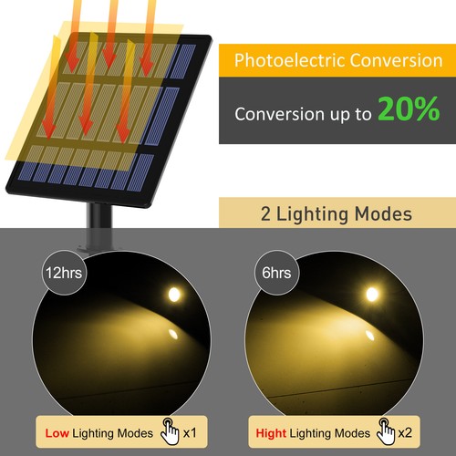 Nuevas lámparas solares LED puntuales apliques de pared lámpara de jardín exterior impermeable patio - Imagen 64 de 117