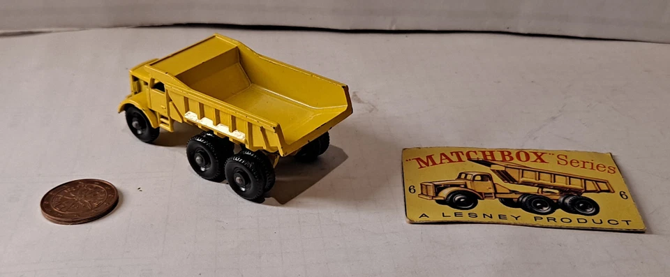 2364. LESNEY MATCHBOX N.6 2nd Issue Euclid Quarry truck Con Ritaglio scatola - Immagine 4 di 4