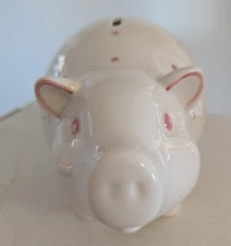 Tiffany & Co. Este Ceramiche Italy Hand Painted White Pink Polka Dots Piggy Bank