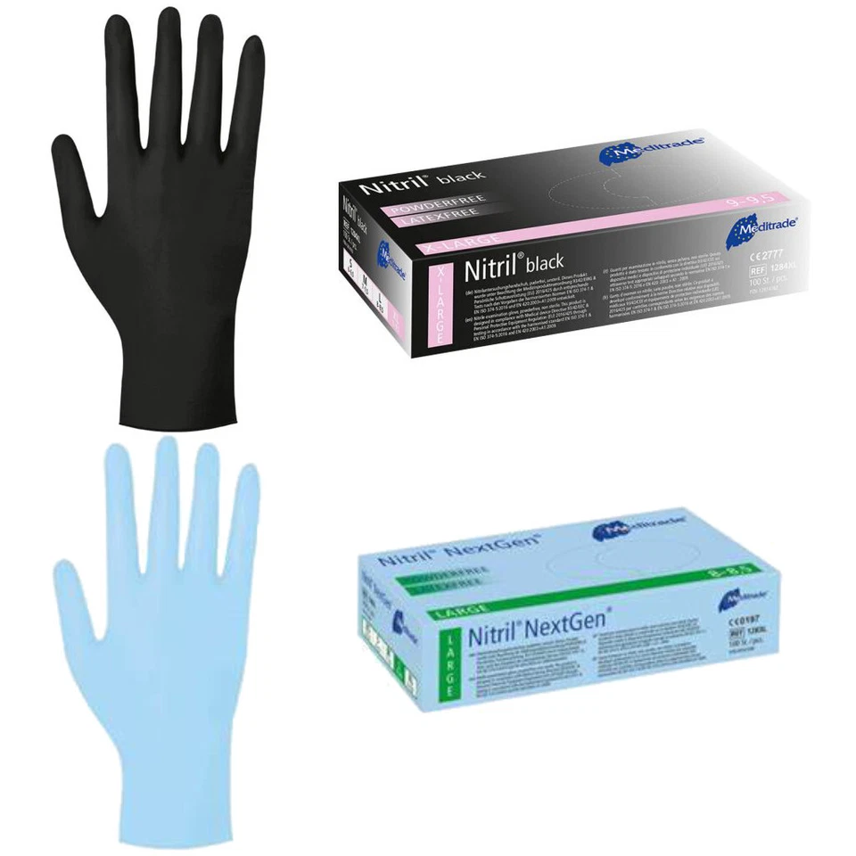 HASE SAFETY GLOVES Einweghandschuhe Einmalhandschuhe 100 Stück Nitril Handschuhe Puderfrei XS - XL