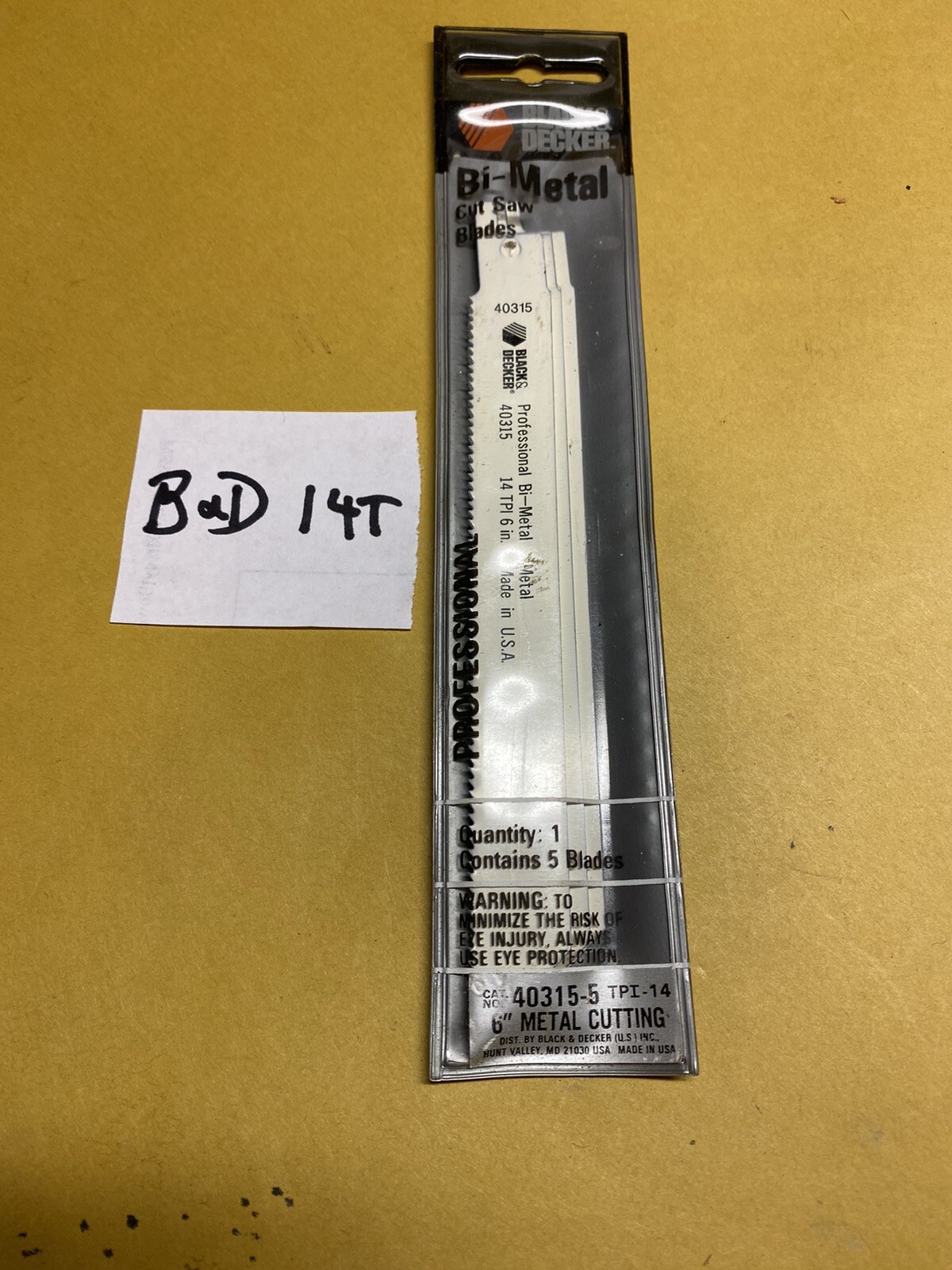 5 Pc 6&rdquo; Bi-Metal Reciprocating Saw Blade 14 Tooth B&D Saws