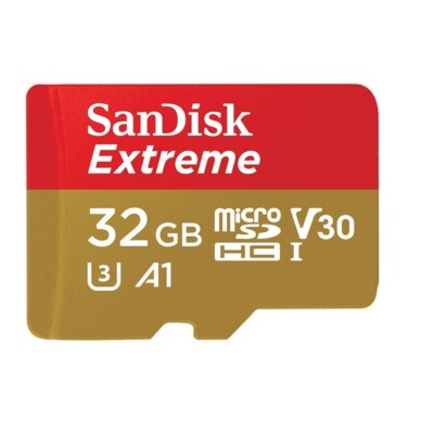 Sandisk 32GB Extreme MicroSD Memory Card UHS-1 4K Class 10 Video Speed 30 U3