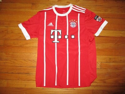 Red BAYERN MUNICH #4 Soccer Jersey Large By Adidas Football