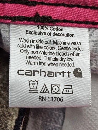 Carhartt Little Girls Size 12 Brown Realtree Cargo Shorts Adjustable Waist - Picture 11 of 15