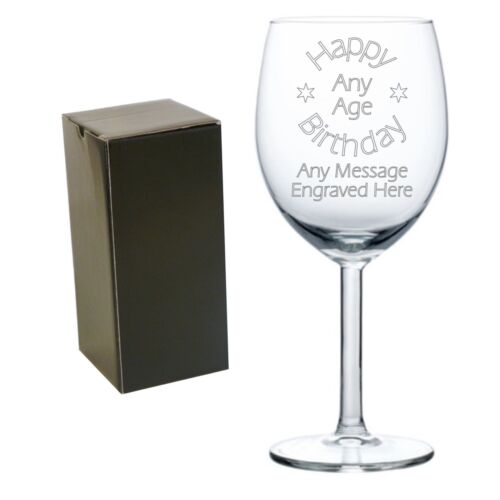 Personalised Wine Glass Engraved Birthday 70th 80th 85th Gift Present Her Him - Picture 2 of 2