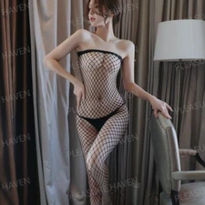 Sexy seductive open crotch free-to-take-off jumpsuit