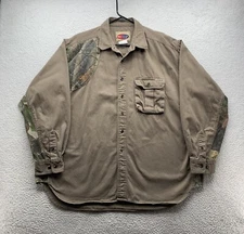 Wrangler Pro Gear Shooting Shirt Mens XXL 2XL Brown Realtree Hardwoods Hunting