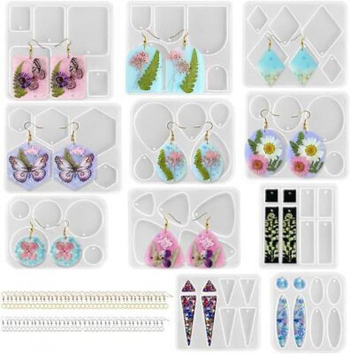 Multi-Shape Earring Molds Kit Studing Dangling and Dropping Earring Resin Mold