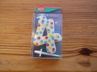 Number 4 Numeral Party Birthday Cake candle+spike White Spots Spotted  Dr Oetker