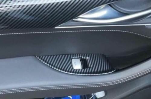 Cubierta de interruptor de panel elevador de ventana de fibra de carbono para Cadillac CT5 2020~2022 4 piezas - Imagen 3 de 6