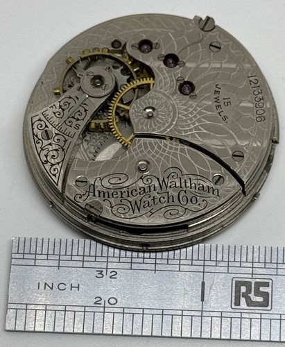 WALTHAM POCKET WATCH MOVEMENT 15 Jewels 1903 6s Needs a Service - Picture 11 of 19