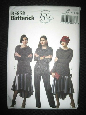 Skirt and Pants Sewing Template Size A5 Butterick Patterns B5858 Misses' Top Skirt and Pants Sewing Template Size A5 Butterick Patterns B5858 Misses' Top
