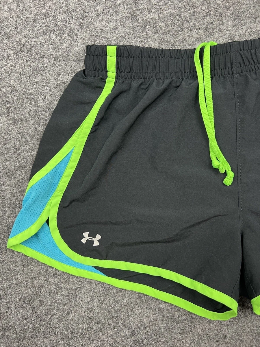 Under Armour Running Shorts Semi Fitted Heat Gear Neon Black