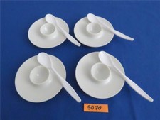 4 x Eierbecher mit Ablage + L&ouml;ffel Ornamin &Oslash; 110 mm Ex Bundeswehr BW