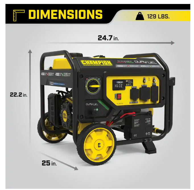 Champion Power Equipment Powered Dual Fuel RV Ready Portable Generator